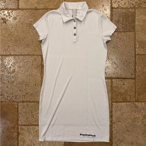 Chrome Hearts Polo Button Y NOT Dagger Embroidered White Dress